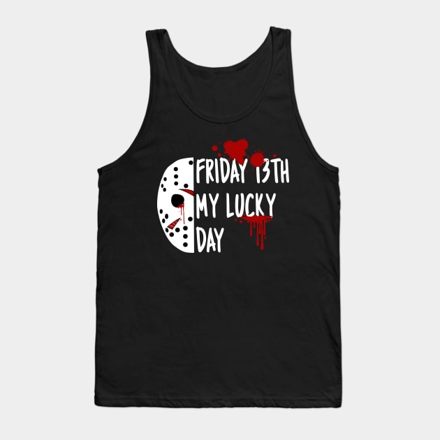 Halloween Friday 13th Jason Mask Quote Tank Top by HotHibiscus